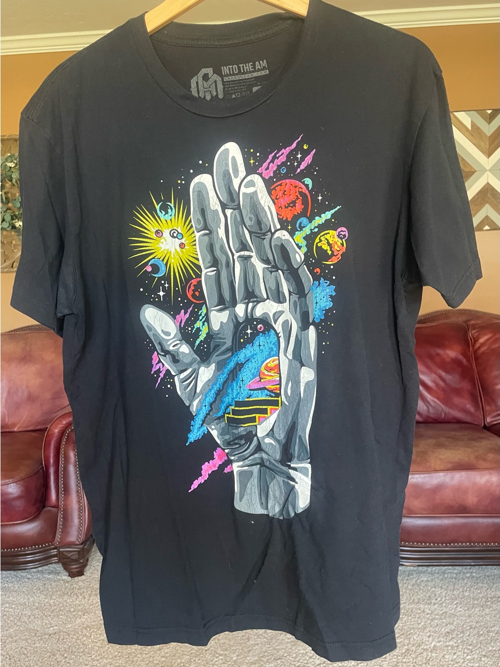 Black Graphic Space Hand T-Shirt